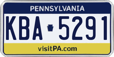 PA license plate KBA5291
