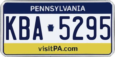 PA license plate KBA5295