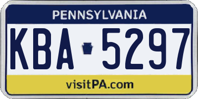 PA license plate KBA5297