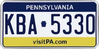 PA license plate KBA5330