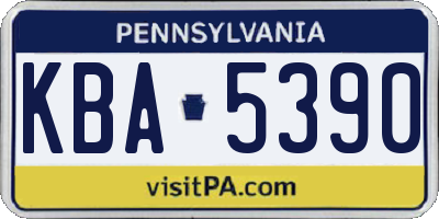 PA license plate KBA5390