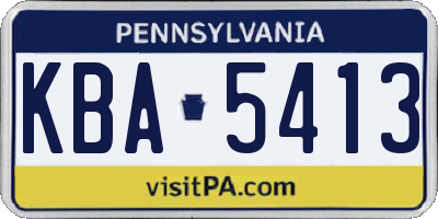 PA license plate KBA5413