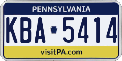 PA license plate KBA5414