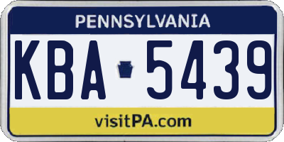 PA license plate KBA5439