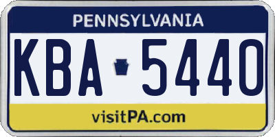 PA license plate KBA5440