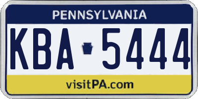 PA license plate KBA5444