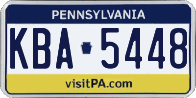 PA license plate KBA5448