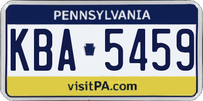 PA license plate KBA5459