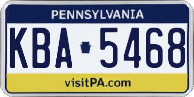 PA license plate KBA5468