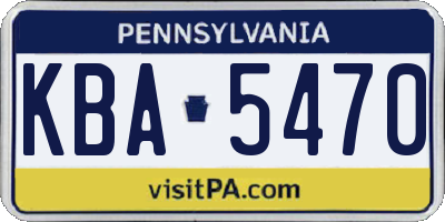 PA license plate KBA5470