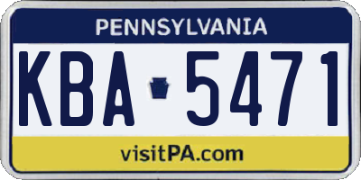 PA license plate KBA5471