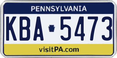 PA license plate KBA5473
