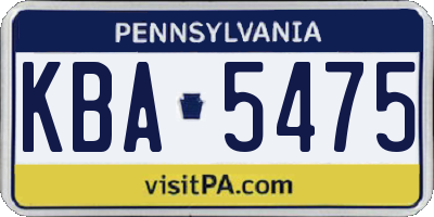 PA license plate KBA5475