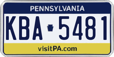 PA license plate KBA5481