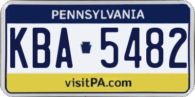 PA license plate KBA5482