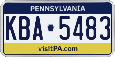 PA license plate KBA5483