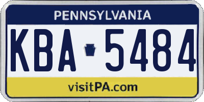 PA license plate KBA5484