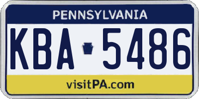PA license plate KBA5486