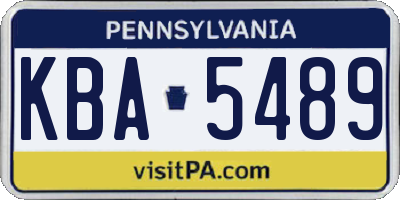 PA license plate KBA5489