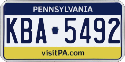 PA license plate KBA5492