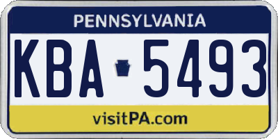 PA license plate KBA5493