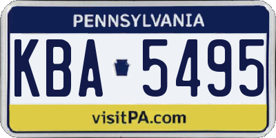 PA license plate KBA5495