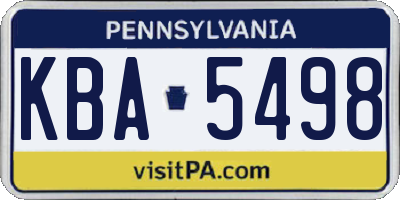 PA license plate KBA5498