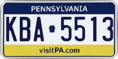 PA license plate KBA5513