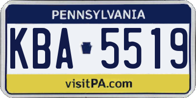 PA license plate KBA5519