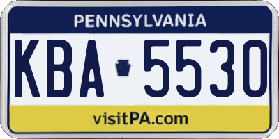 PA license plate KBA5530