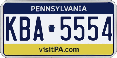 PA license plate KBA5554