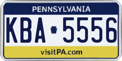 PA license plate KBA5556