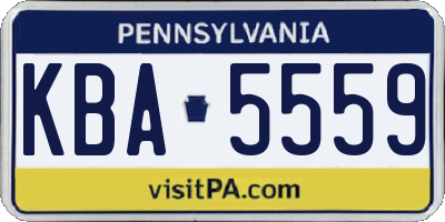 PA license plate KBA5559
