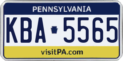 PA license plate KBA5565
