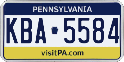 PA license plate KBA5584