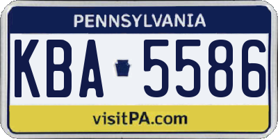 PA license plate KBA5586