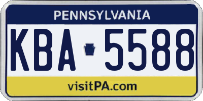 PA license plate KBA5588