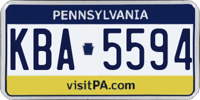 PA license plate KBA5594