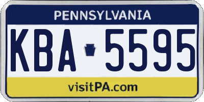 PA license plate KBA5595