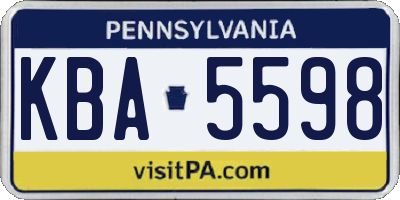 PA license plate KBA5598