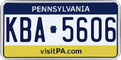 PA license plate KBA5606
