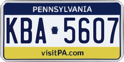 PA license plate KBA5607