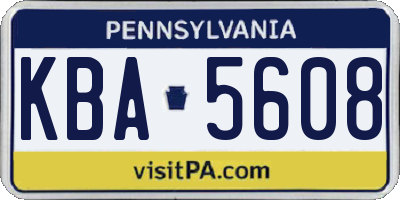 PA license plate KBA5608