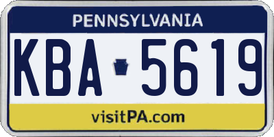 PA license plate KBA5619