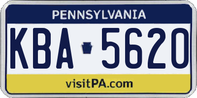 PA license plate KBA5620