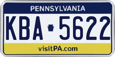 PA license plate KBA5622