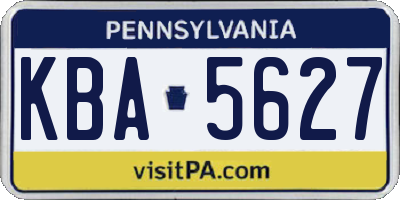 PA license plate KBA5627