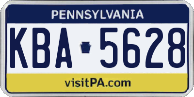 PA license plate KBA5628