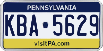 PA license plate KBA5629