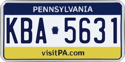PA license plate KBA5631